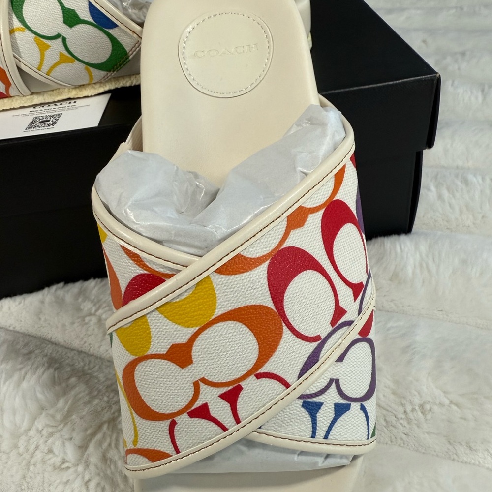 Coach Colorful Pattern Slide Sandals - Picture 3 of 5